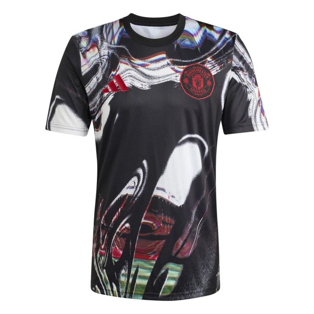 Adidas Mens Pre-Match Manchester United FC T-Shirt / Black/White